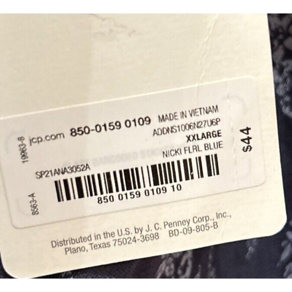 a.n.a. A New Approach Womens XXL Shift Dress Nicki Blue Floral Short Sleeve NEW - Picture 4 of 5